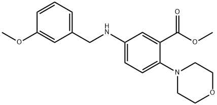 methyl 5-[(3-methoxybenzyl)amino]-2-(4-morpholinyl)benzoate Struktur