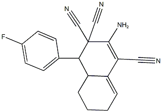 2-amino-4-(4-fluorophenyl)-4a,5,6,7-tetrahydro-1,3,3(4H)-naphthalenetricarbonitrile Struktur