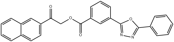 2-(2-naphthyl)-2-oxoethyl 3-(5-phenyl-1,3,4-oxadiazol-2-yl)benzoate Struktur