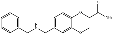 2-{4-[(benzylamino)methyl]-2-methoxyphenoxy}acetamide Struktur