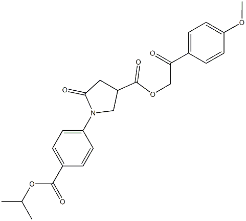 2-(4-methoxyphenyl)-2-oxoethyl 1-[4-(isopropoxycarbonyl)phenyl]-5-oxo-3-pyrrolidinecarboxylate Struktur