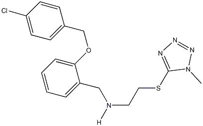 N-{2-[(4-chlorobenzyl)oxy]benzyl}-N-{2-[(1-methyl-1H-tetraazol-5-yl)sulfanyl]ethyl}amine Struktur