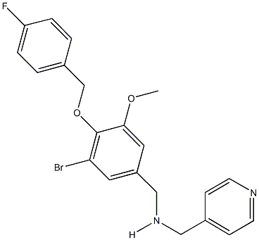 N-{3-bromo-4-[(4-fluorobenzyl)oxy]-5-methoxybenzyl}-N-(4-pyridinylmethyl)amine Struktur