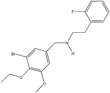 N-(3-bromo-4-ethoxy-5-methoxybenzyl)-N-[2-(2-fluorophenyl)ethyl]amine Struktur