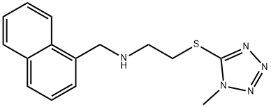 2-[(1-methyl-1H-tetraazol-5-yl)sulfanyl]-N-(1-naphthylmethyl)ethanamine Struktur