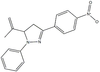 3-{4-nitrophenyl}-5-isopropenyl-1-phenyl-4,5-dihydro-1H-pyrazole Struktur