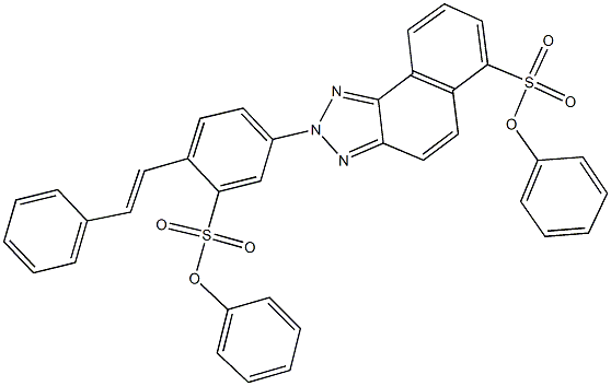 phenyl 2-[3-(phenoxysulfonyl)-4-(2-phenylvinyl)phenyl]-2H-naphtho[1,2-d][1,2,3]triazole-6-sulfonate Struktur