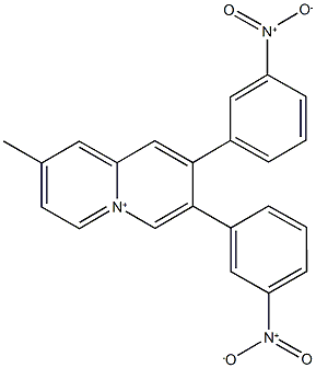 8-methyl-2,3-bis(3-nitrophenyl)quinolizinium Struktur