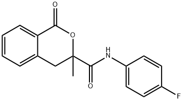 N-(4-fluorophenyl)-3-methyl-1-oxo-3,4-dihydro-1H-isochromene-3-carboxamide Struktur