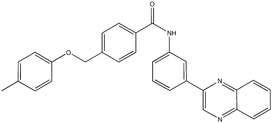 4-[(4-methylphenoxy)methyl]-N-[3-(2-quinoxalinyl)phenyl]benzamide Struktur