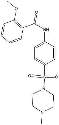 2-methoxy-N-{4-[(4-methyl-1-piperazinyl)sulfonyl]phenyl}benzamide Struktur