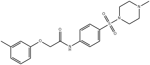 2-(3-methylphenoxy)-N-{4-[(4-methyl-1-piperazinyl)sulfonyl]phenyl}acetamide Struktur