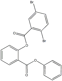 2-(phenoxycarbonyl)phenyl 2,5-dibromobenzoate Struktur