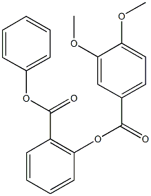 2-(phenoxycarbonyl)phenyl 3,4-dimethoxybenzoate Struktur