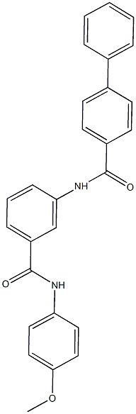 N-{3-[(4-methoxyanilino)carbonyl]phenyl}[1,1'-biphenyl]-4-carboxamide Struktur