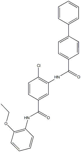 N-{2-chloro-5-[(2-ethoxyanilino)carbonyl]phenyl}[1,1'-biphenyl]-4-carboxamide Struktur