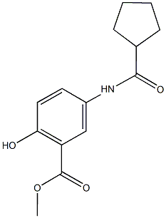 methyl 5-[(cyclopentylcarbonyl)amino]-2-hydroxybenzoate Struktur