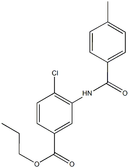 propyl 4-chloro-3-[(4-methylbenzoyl)amino]benzoate Struktur