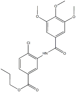 propyl 4-chloro-3-[(3,4,5-trimethoxybenzoyl)amino]benzoate Struktur