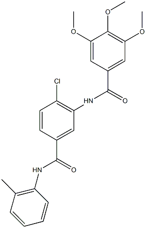 N-[2-chloro-5-(2-toluidinocarbonyl)phenyl]-3,4,5-trimethoxybenzamide Struktur