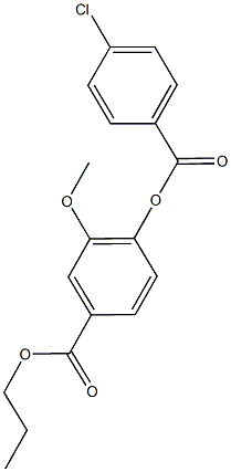 propyl 4-[(4-chlorobenzoyl)oxy]-3-methoxybenzoate Struktur