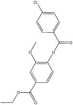 ethyl 4-[(4-chlorobenzoyl)oxy]-3-methoxybenzoate Struktur