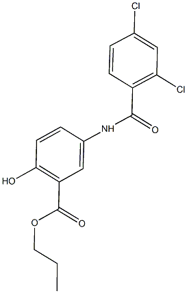 propyl 5-[(2,4-dichlorobenzoyl)amino]-2-hydroxybenzoate Struktur