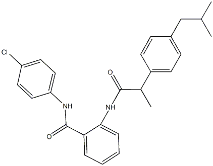 N-(4-chlorophenyl)-2-{[2-(4-isobutylphenyl)propanoyl]amino}benzamide Struktur