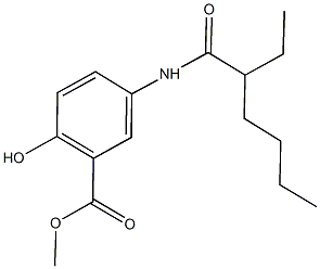 methyl 5-[(2-ethylhexanoyl)amino]-2-hydroxybenzoate Struktur