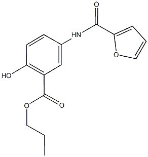 propyl 5-(2-furoylamino)-2-hydroxybenzoate Struktur