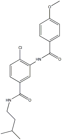 4-chloro-N-isopentyl-3-[(4-methoxybenzoyl)amino]benzamide Struktur