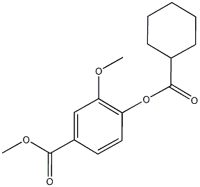 methyl 4-[(cyclohexylcarbonyl)oxy]-3-methoxybenzoate Struktur