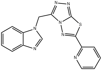 1-{[6-(2-pyridinyl)[1,2,4]triazolo[3,4-b][1,3,4]thiadiazol-3-yl]methyl}-1H-benzimidazole Struktur