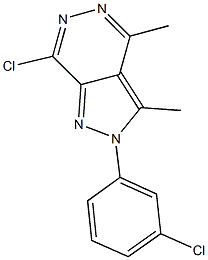 7-chloro-2-(3-chlorophenyl)-3,4-dimethyl-2H-pyrazolo[3,4-d]pyridazine Struktur