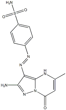 4-[(2-amino-5-methyl-7-oxo-4,7-dihydropyrazolo[1,5-a]pyrimidin-3-yl)diazenyl]benzenesulfonamide Struktur