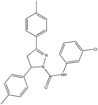 N-(3-chlorophenyl)-3,5-bis(4-methylphenyl)-4,5-dihydro-1H-pyrazole-1-carboxamide Struktur