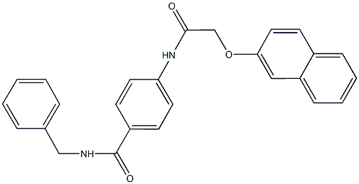 N-benzyl-4-{[(2-naphthyloxy)acetyl]amino}benzamide Struktur