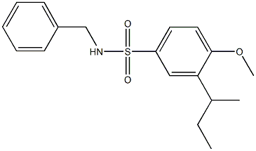 N-benzyl-3-sec-butyl-4-methoxybenzenesulfonamide Struktur