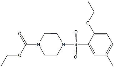 ethyl 4-[(2-ethoxy-5-methylphenyl)sulfonyl]-1-piperazinecarboxylate Struktur