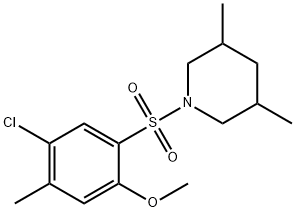 4-chloro-2-[(3,5-dimethyl-1-piperidinyl)sulfonyl]-5-methylphenyl methyl ether Struktur