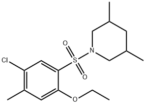 4-chloro-2-[(3,5-dimethyl-1-piperidinyl)sulfonyl]-5-methylphenyl ethyl ether Struktur