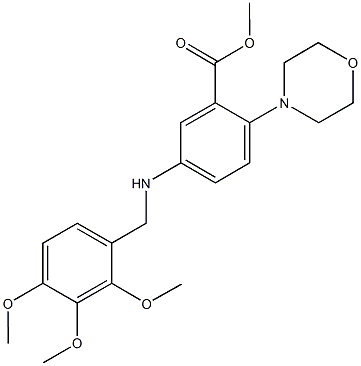 methyl 2-(4-morpholinyl)-5-[(2,3,4-trimethoxybenzyl)amino]benzoate Struktur