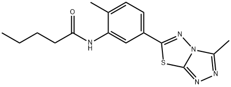 N-[2-methyl-5-(3-methyl[1,2,4]triazolo[3,4-b][1,3,4]thiadiazol-6-yl)phenyl]pentanamide Struktur