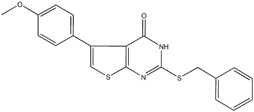 2-(benzylsulfanyl)-5-(4-methoxyphenyl)thieno[2,3-d]pyrimidin-4(3H)-one Struktur