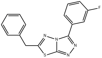 6-benzyl-3-(3-fluorophenyl)[1,2,4]triazolo[3,4-b][1,3,4]thiadiazole Struktur