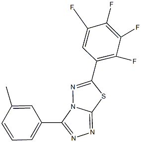 3-(3-methylphenyl)-6-(2,3,4,5-tetrafluorophenyl)[1,2,4]triazolo[3,4-b][1,3,4]thiadiazole Struktur