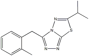 6-isopropyl-3-(2-methylbenzyl)[1,2,4]triazolo[3,4-b][1,3,4]thiadiazole Struktur