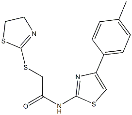 2-(4,5-dihydro-1,3-thiazol-2-ylsulfanyl)-N-[4-(4-methylphenyl)-1,3-thiazol-2-yl]acetamide Struktur