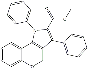 methyl 1,3-diphenyl-1,4-dihydrochromeno[4,3-b]pyrrole-2-carboxylate Struktur