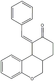 10-benzylidene-6,6a,7,8,10,10a-hexahydro-9H-benzo[c]chromen-9-one Struktur